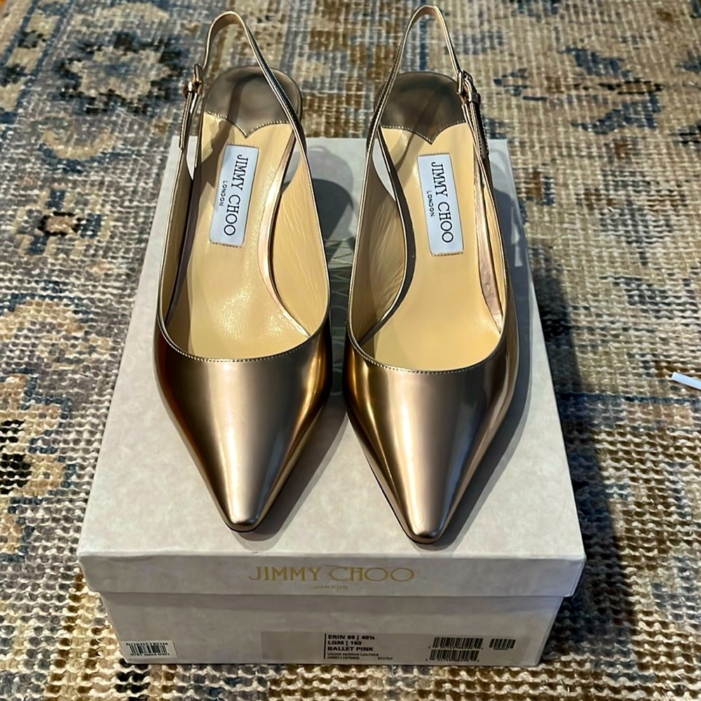 Rose Gold Jimmy Choo 60mm Erin Slingback pumps